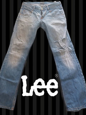 Lee men's jeans used, blue, reinforced and worn