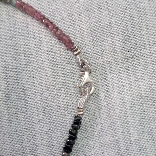 Bracelet with natural tourmalines and silver, new, handmade