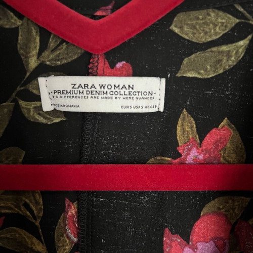 Zara dress used with 3/4 sleeve and front buttons black
