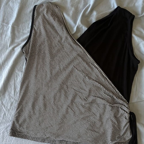 Kazi Line black and white sleeveless wrap top XL/XXL