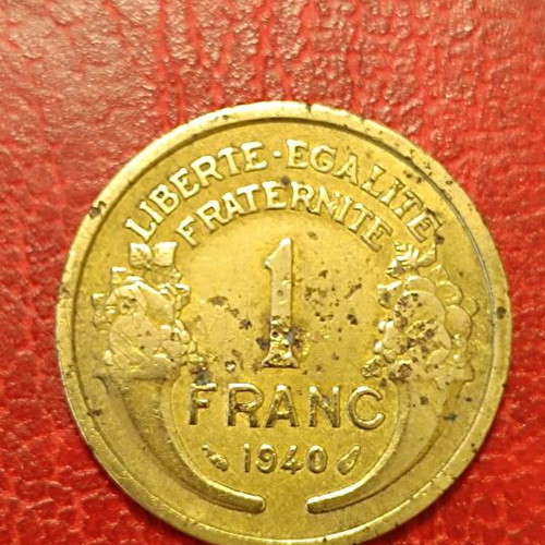 1 Franc 1940 used, France