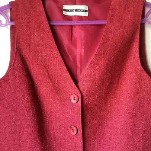 Vintage Vera Condotti red vest in viscose-linen like new