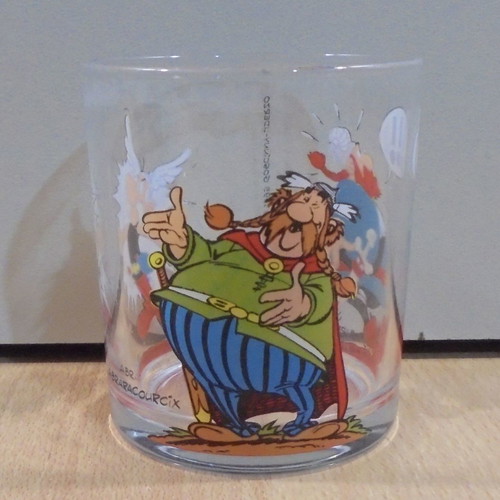 Asterix Abraracourcix & Barbe Rouge vintage Nutella promotional glass 1995 used