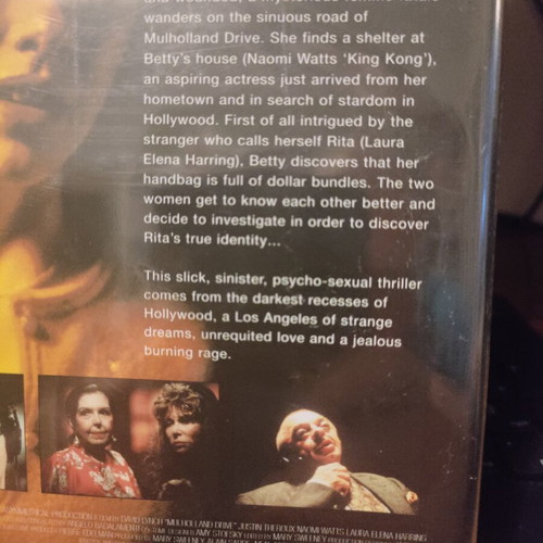Mulholland Drive DVD brand new, crime romantic drama thriller