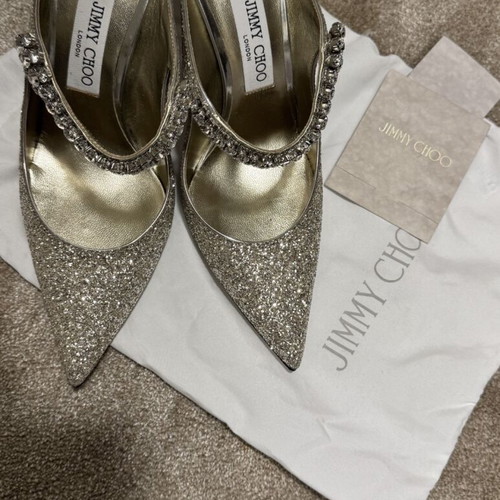 Jimmy Choo silver high heels like new, size 39