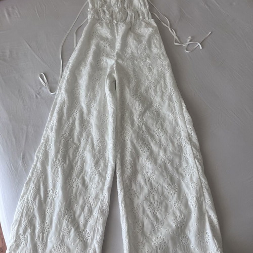 Missguided white embroidered jumpsuit