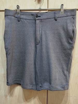 Zara checkered micro-motif bermuda shorts medium like new, white and blue