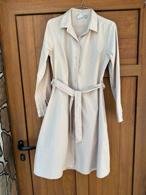 Ichi dress with belt and pockets size S beige cotton like new