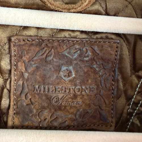 Milestone brown shearling-style coat like new