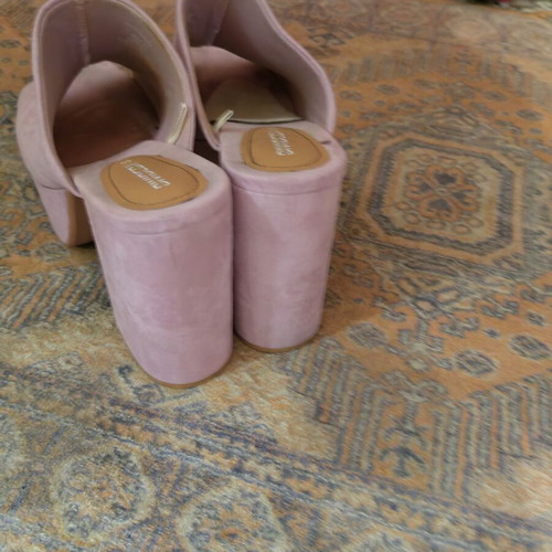 Suede mules H&M Divided used, dusty pink platform size 40