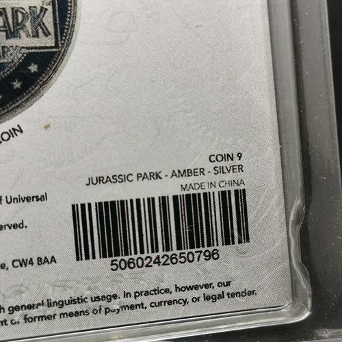 Jurassic Park Limited Edition Coin like new