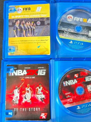 Fifa16 and NBA2K16 PS4 games used with box and inserts