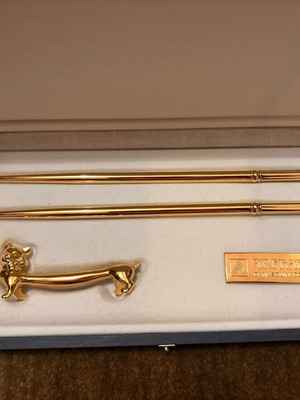 Gold-Plated Chopsticks with Coordinating Gold-Plated Rests New