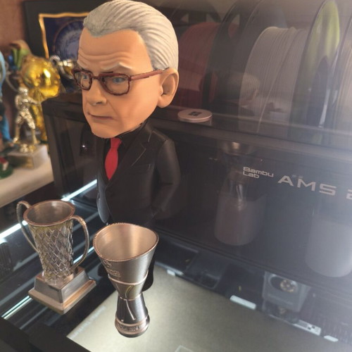Dusan Ivkovic 3D printed figure with Euroleague trophy