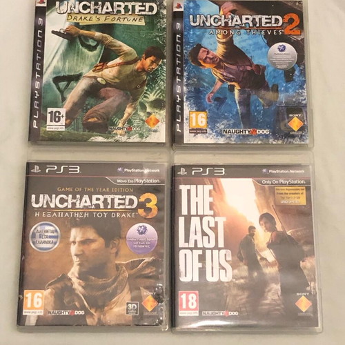 Uncharted 1, 2, 3 and The Last Of Us PS3 games pack used