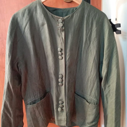 Jacket green velvet-like Italian, size M, like new
