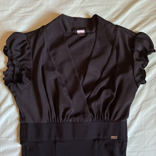 Miss Sixty vintage Y2K black ruched bodycon dress size XS like new
