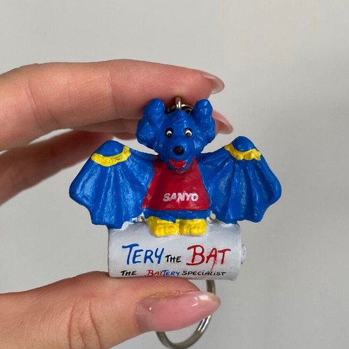 Vintage Sanyo promotional keychain Tery the Bat used