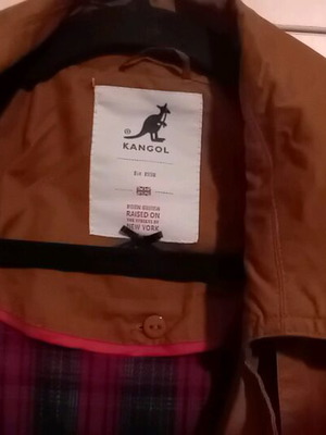 Kangol women's brown chocolate trench coat size M like new with removable lining