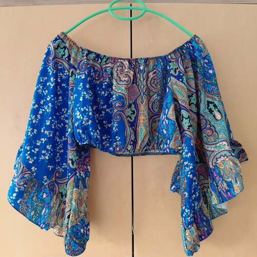 Boho set with pants and crop top one size like new