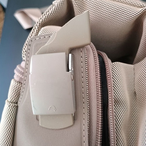 Piquadro professional bag used, beige and gray
