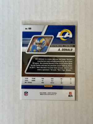 2023 Panini Zenith Football Aaron Donald LA Rams κάρτα καινούργια