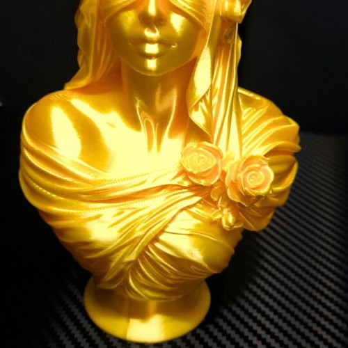Blind Muse Bust New, 3D Printed Decorative Sculpture, Silk Gold