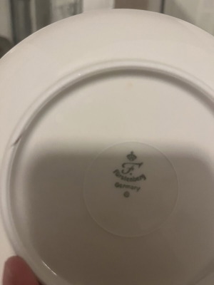 Vintage porcelain plate Fürstenberg Germany with romantic scene