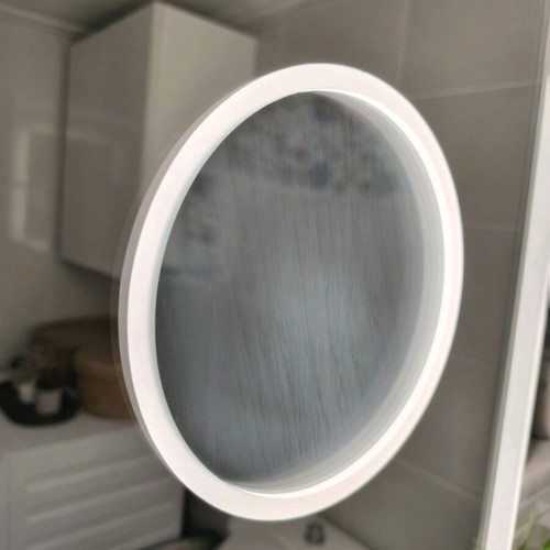 Smart bathroom mirror with LED lighting and Bluetooth