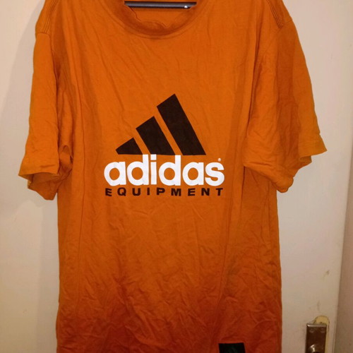 Adidas Equipment vintage unisex cotton t-shirt used, orange, M/L