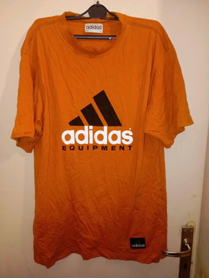 Adidas Equipment vintage unisex cotton t-shirt used, orange, M/L