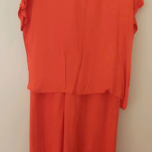 Celestino blouse and long zip-culottes set like new, orange