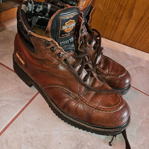 Harley Davidson steel toe boots used, size 44, thick leather