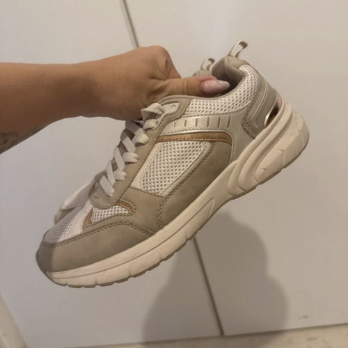 Athletic shoes like new, beige, size 38