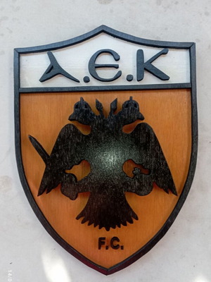Wall frame with AEK emblem on wood new