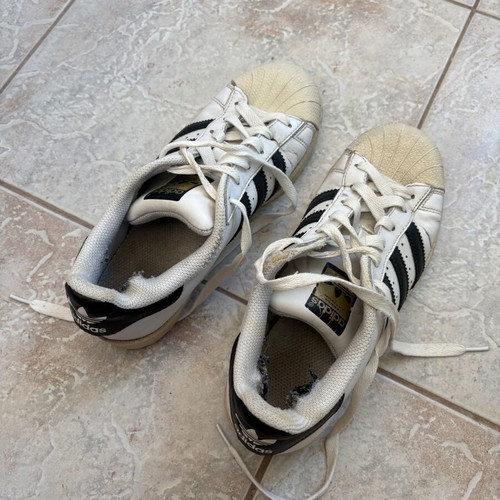 Adidas Superstar sneakers used, size 37, white and black