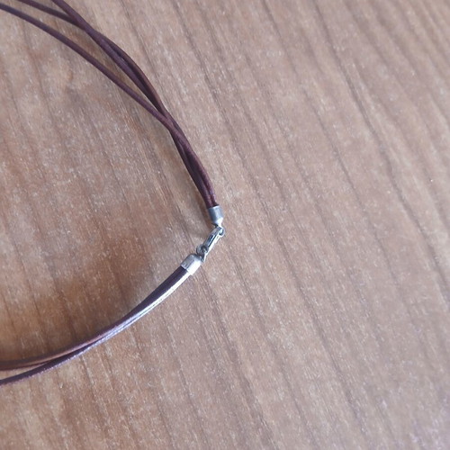 Handmade silver and leather necklace like new with turquoise beads
