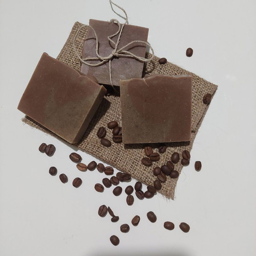 Handmade soap with espresso coffee and natural oils and butters