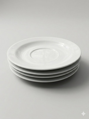 Set of 4 small plates new, white color