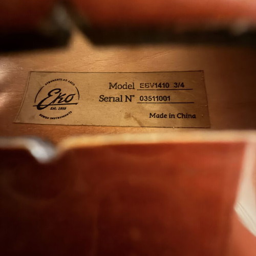 EKO EBV1410 3/4 Violin used with case, bow and accessories
