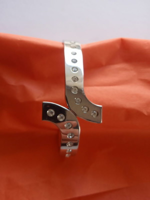 Folli Follie bracelet cuff with zircon like new, silver