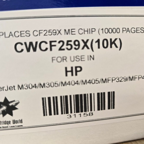 Ink cartridge for refilling model HP CWCF259X new