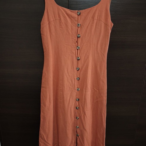 Shein linen dress, small, orange, midi