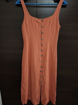 Shein linen dress, small, orange, midi