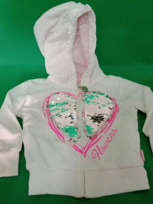 Bouny Baby white sleeping bag for up to 12 months girl with hood like new