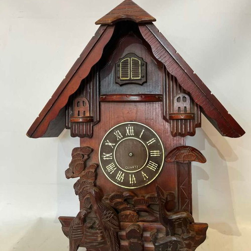 Vintage wooden cuckoo wall clock Quartz 54x42x14