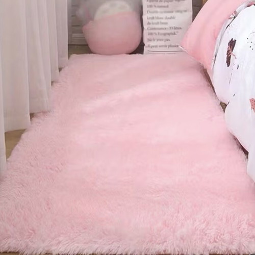 Pink fluffy rug 50 x 160 cm