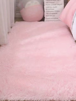 Pink fluffy rug 50 x 160 cm