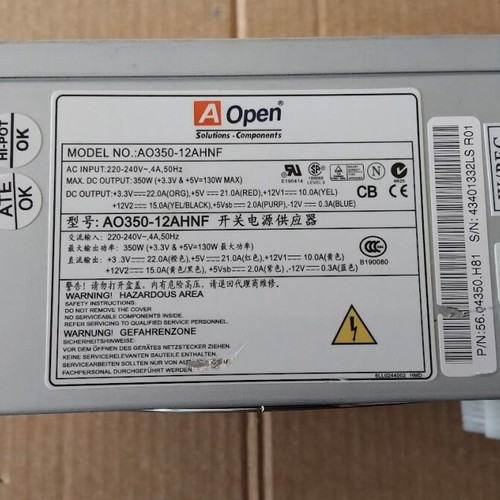 AOpen AO350-12AHNF 350W ATX power supply with 120mm fan