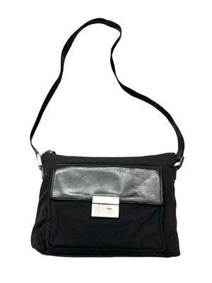 Gucci Square G nylon/leather χιαστί τσάντα μεταχειρισμένη, καφέ